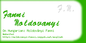 fanni moldovanyi business card
